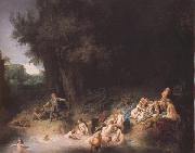 REMBRANDT Harmenszoon van Rijn Diana bathing with her Nymphs,with the Stories of Actaeon and Callisto (mk33) oil painting artist